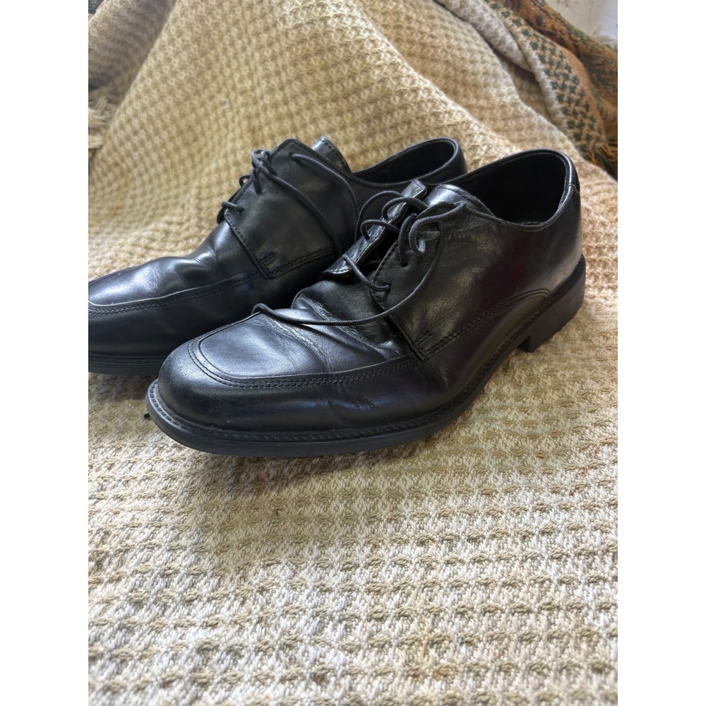 Mens Bostonian Black Leather Moc Toe Oxford Dress Shoes Size 9.5 W